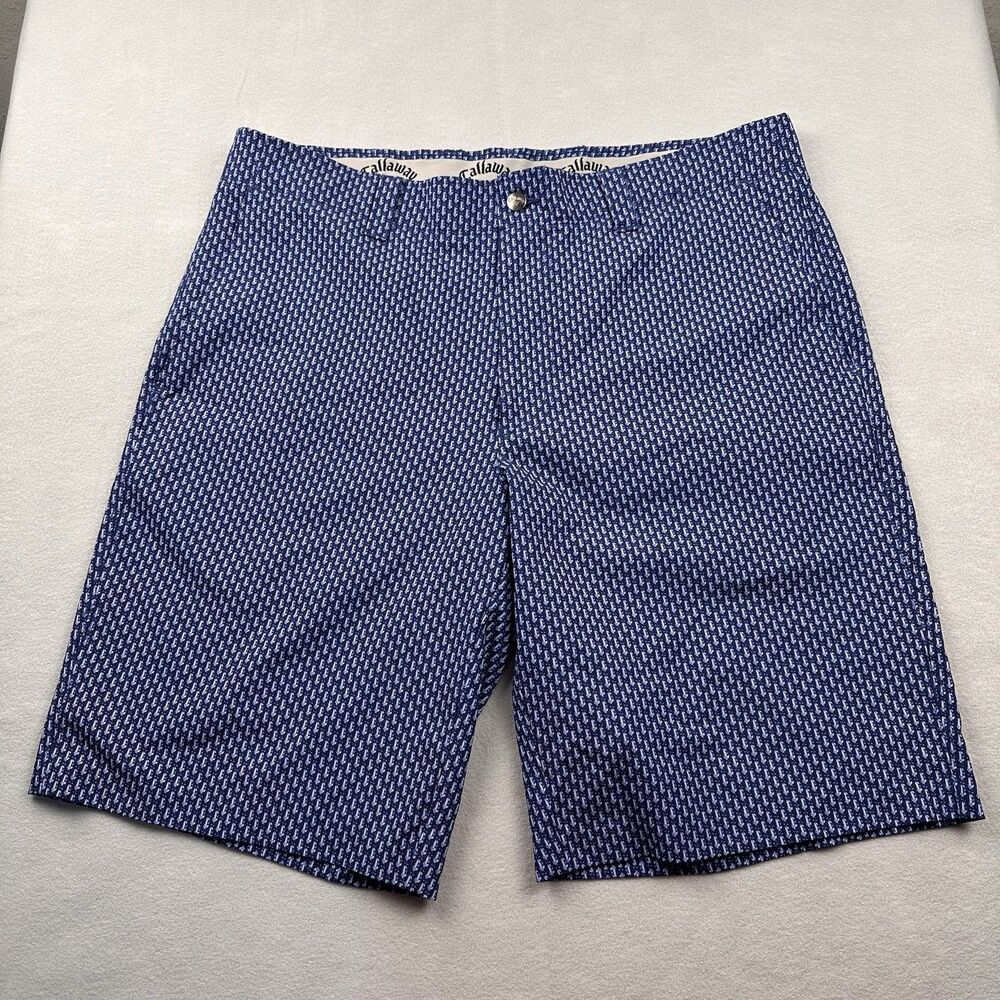Callaway Men's Golf Shorts Size 34, all-over mini golf bag print, 10" Inseam